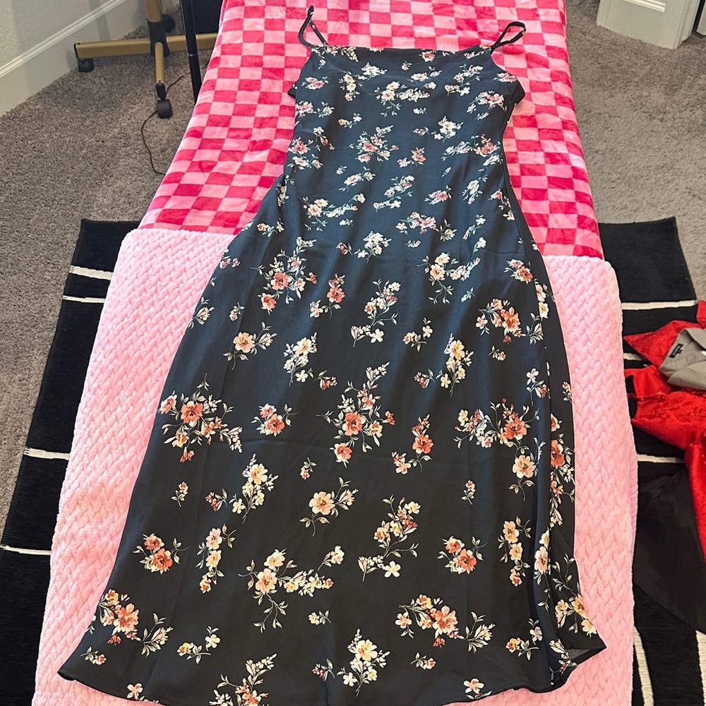 Altar'd State Floral Black Dress